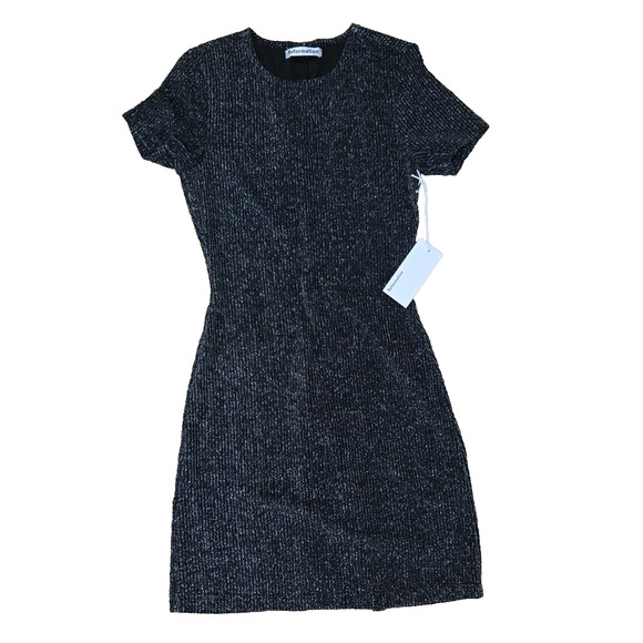 Reformation Dress XS Womens Metallic Knit Short Sleeve Mini Party Cocktail‎ NWT - Picture 1 of 5
